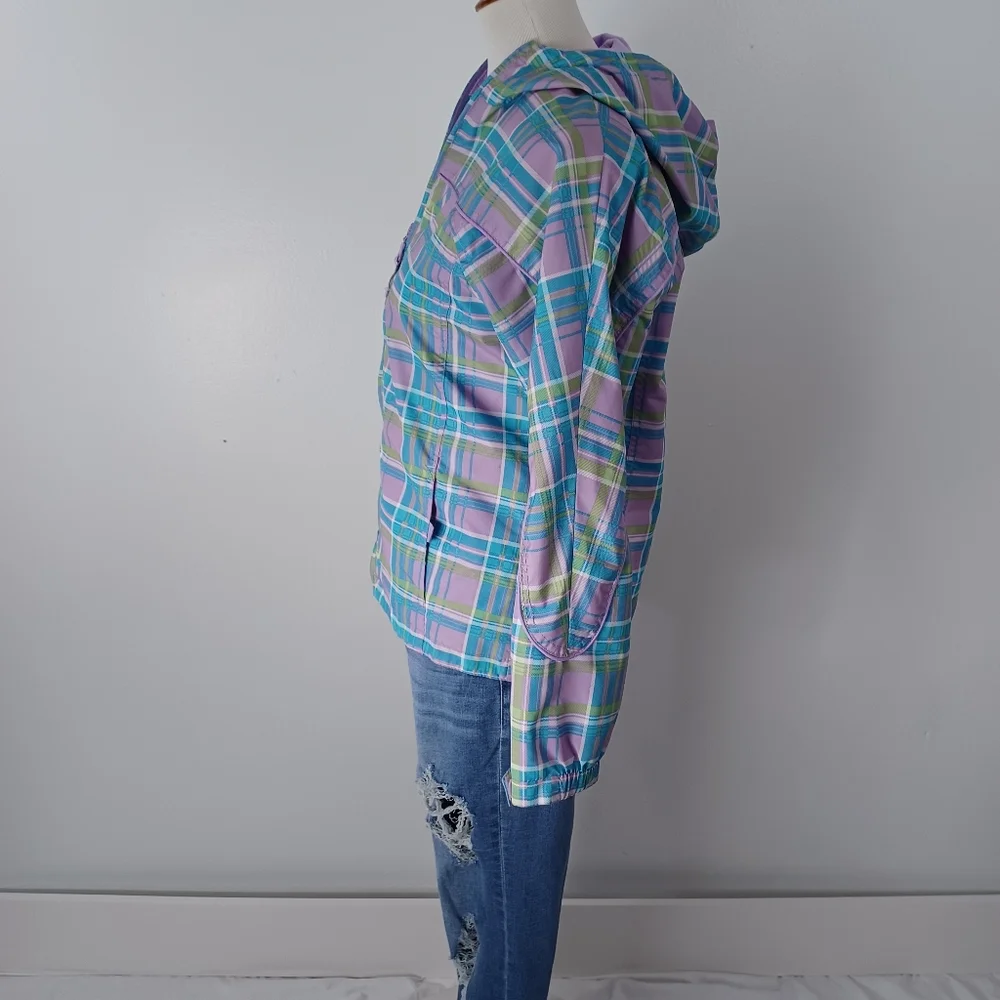 WOMEN'S VINTAGE 90'S BIG CHILL HOODED WINDBREAKER SIZE L 14/16 - Picture 5 of 14